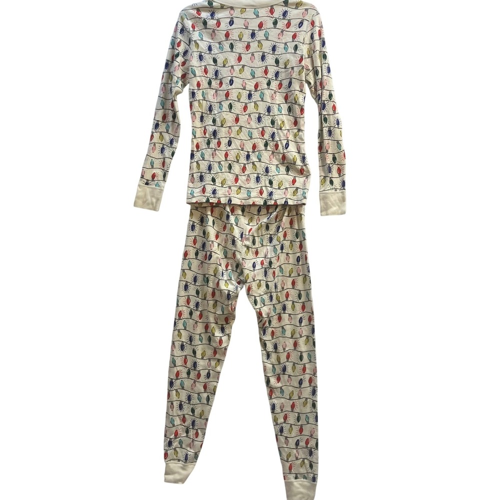 Hanna Andersson Adult Women M Organic Cotton Christmas Light PJ Set Bright Bulbs - Picture 2 of 9